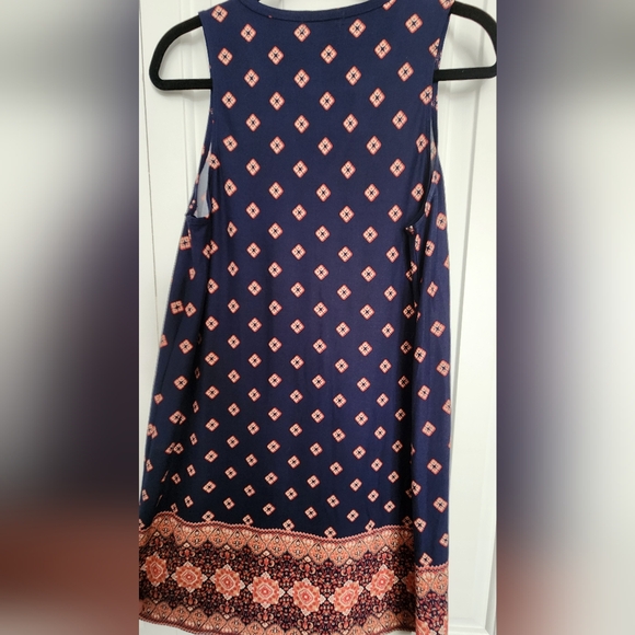 nine britton Navy & Paisley Print Dress Size L - Picture 4 of 4